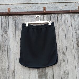 J. Crew Womens Skirt Sz 2 Black Mini Athletic Solid Pockets Casual Elastic Waist